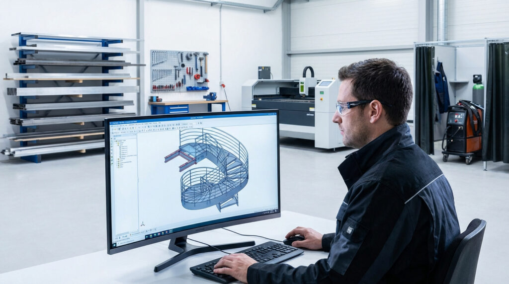 ae5juijt conception 3d dans un atelier de metallerie