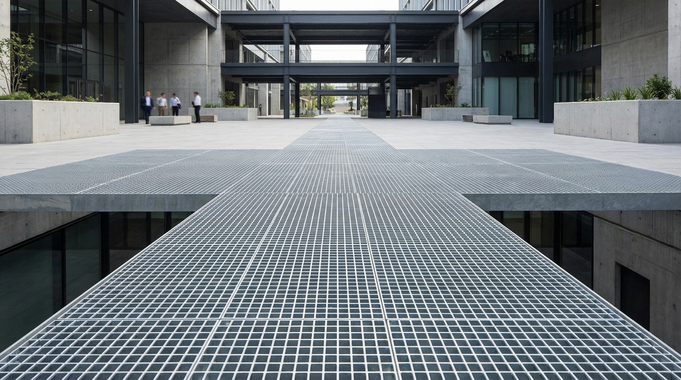 rphkny1s caillebotis alu moderne dans un cadre architectural